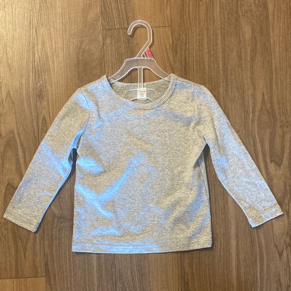 Gray Long Sleeve Kids Shirt